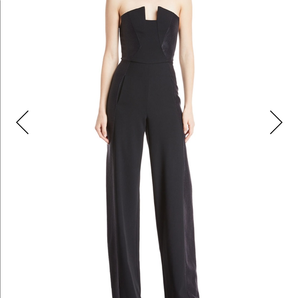 NWT Black Halo Strapless Tuxedo Jumpsuit